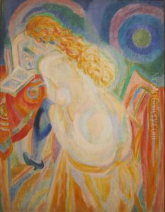 Female Nude Reading by Robert Delaunay