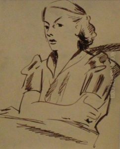 Femme Assise, Les Bras Croises by Georges Carrey