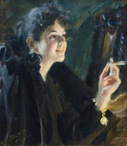 La fille a la cigarette by Anders Zorn
