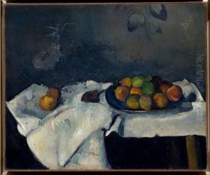 Plate of Peaches by Paul Cezanne