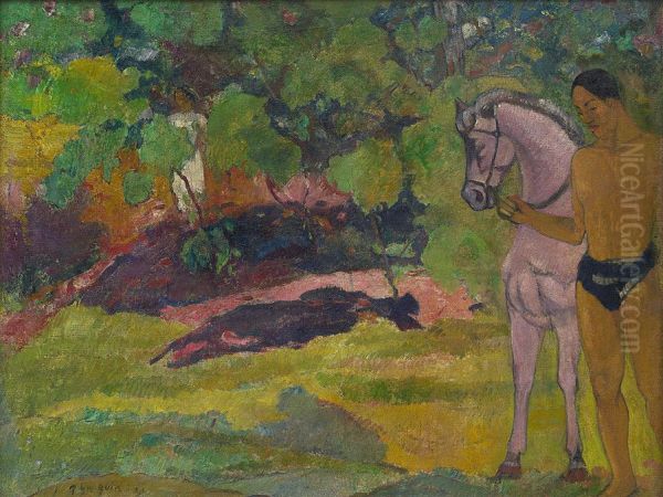 Dans la vanillere, homme et cheval - view 1