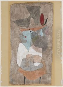 Hat, Lady and Little Table. by Paul Klee