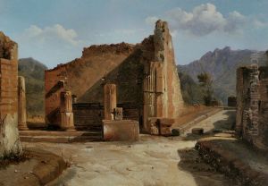 Le Forum triangulaire a PompeiItaliano:Il "Foro triangolare" aPompeinel secondo decennio del XIX secolo.English:The"Triangular forum" in Pompeii(Italy) in the 1820s. by Achille Etna Michallon