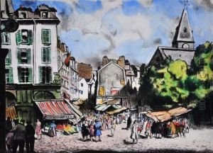 Market Day, Paris by Ethel Carrick-Fox