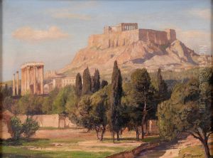 Blick auf die Akropolis und das Olympieron. by Georg Macco