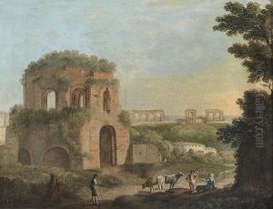 View of the Temple of Minerva Medica and an Aqueduct, Collezione Mainetti (Roma) by Paolo Anesi