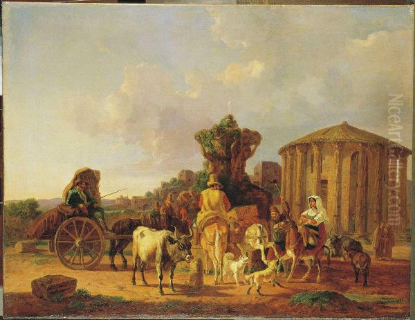 "Szene vor demTempel der Vesta" - view 1