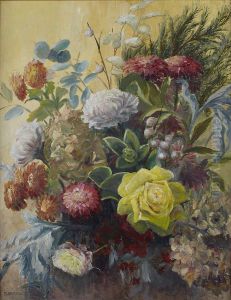 A Still Life Of Mixed Flowers by Ethel Carrick-Fox