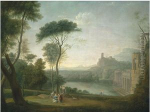An extensive Italianate wooded landscape An extensive Italianate wooded landscape