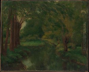 A Brook in a Clearing (possibly "Brook, Valley of Fontcouverte; Study") by Gustave Courbet