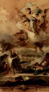 Saint TheclaLiberating the City ofEstefrom thePlague. by Giovanni Battista Tiepolo