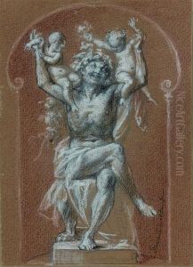 Bacchus Et Enfants by Albert-Ernest Carrier-Belleuse
