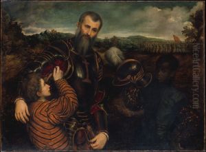 Portrait of a Man in Armor with Two Pages Portrait of a Man in Armor with Two Pages