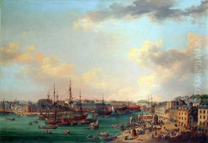 The Outer Harbor of Brest by Henri-Joseph van Blarenberghe