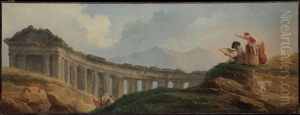 A Colonnade in Ruins - view 1