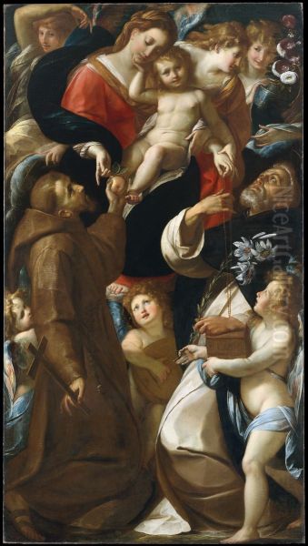 Madonna and Child with Saints Francis and Dominic and Angels - view 1