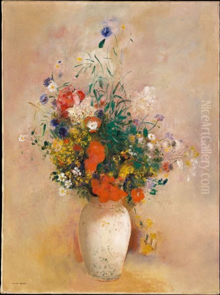 Vase of Flowers (Pink Background) - view 1