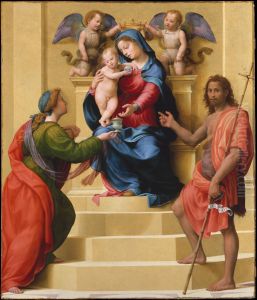 Madonna and Child Enthroned with Saints Mary Magdalen and John the Baptist by Giuliano Bugiardini