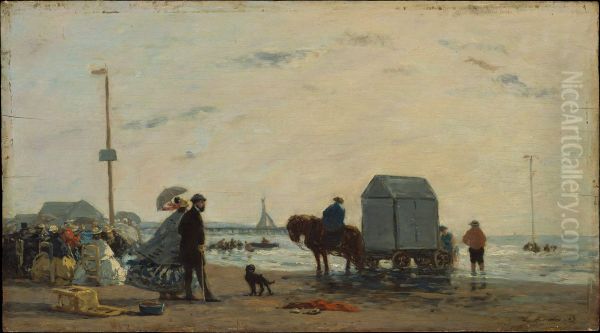On the Beach at Trouville - view 1