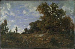 The Edge of the Woods at Monts-Girard, Fontainebleau Forest by Theodore Rousseau
