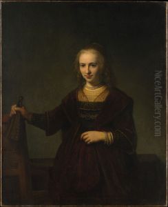 A Young Woman holding a Fan and the Back of a Chair