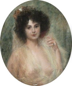 Portrait De Femme by Pierre Carrier-Belleuse