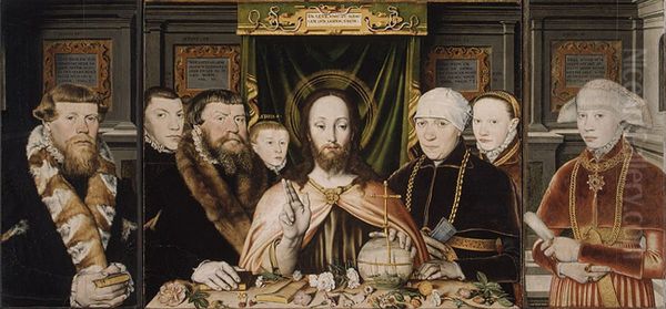 Christ Blessing, Surrounded by a Donor and His Family - view 1