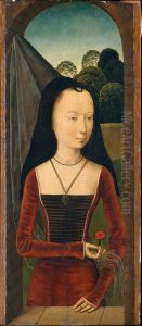 Young Woman with a Pink by (manner of) Memling, Hans