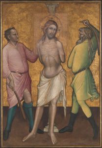 Saint Mary Magdalen Holding a Crucifix; (reverse) The Flagellation