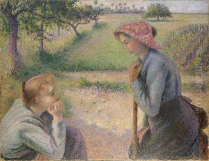 Two Young Peasant Women by Camille Pissarro