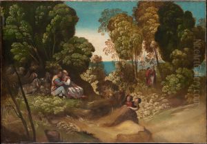 Lit,"Le tre eta dell'uomo"label QS:Lfr,"Les trois ages de l'homme"label QS:Len,"The Three Ages of Man"label QS:Lde,"Die drei Lebensalter" by Dosso Dossi