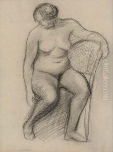 Femme Nue Assise by Eugene Carriere