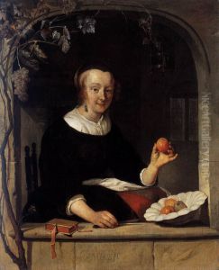 A Woman Seated at a Window by Gabriel Metsu
