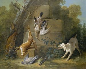 Dog Guarding Dead Game by Jean-Baptiste Oudry