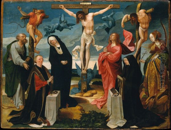 The Crucifixion with Donors and Saints Peter and Margaret - view 1