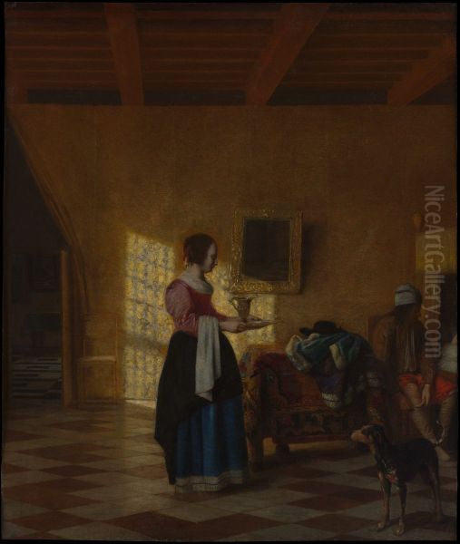 Woman with a Water Pitcher, and a Man by a Bed - view 1