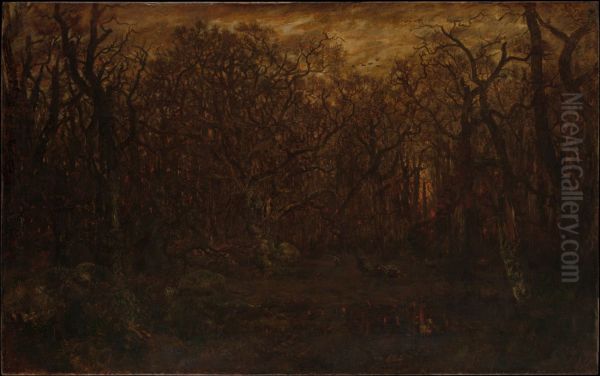 The Forest in Winter at Sunset - view 1