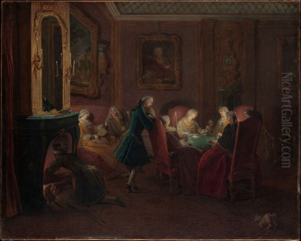 Card Players in a Drawing Room - view 1