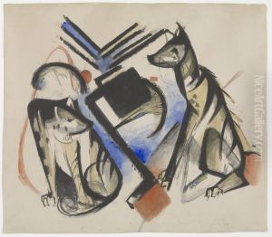 Two Wolves. by Franz Marc
