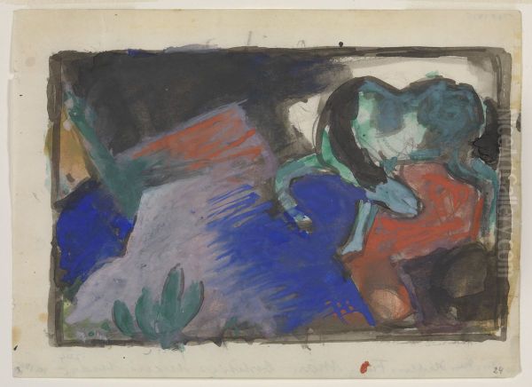 Green Horse in Landscape - view 1