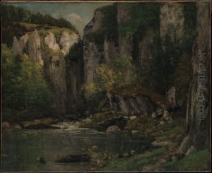 River and Rocks by Gustave Courbet
