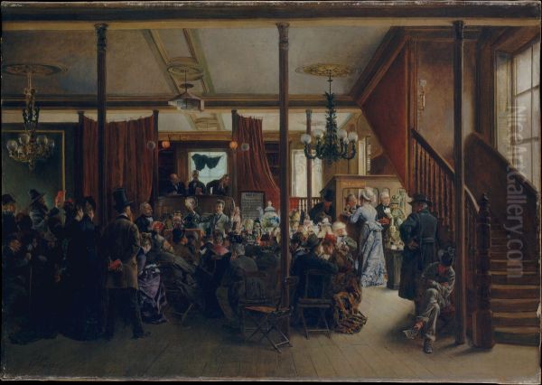 Auction Sale in Clinton Hall, New York, 1876 - view 1