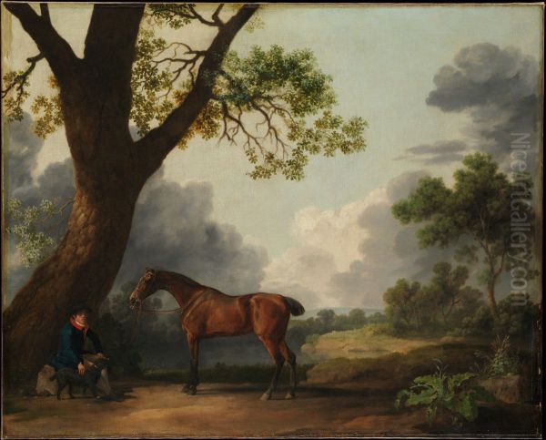 The Third Duke of Dorset's Hunter with a Groom and a Dog - view 1