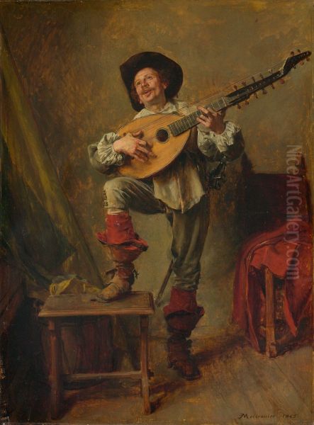 Soldier Playing the Theorbo - view 1