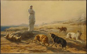 Pallas Athena and the herdsman's dogs by Briton Riviere