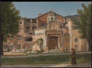A Section of the Via Sacra, Rome (The Church of Saints Cosmas and Damian) by Christoffer Wilhelm Eckersberg