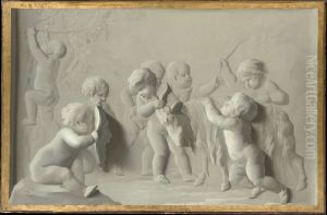 Children Playing with a Goat by Jacob de Wit