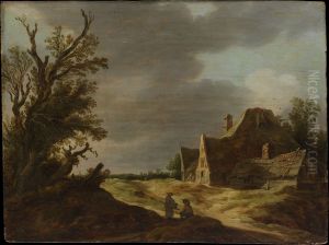 Sandy Road with a Farmhouse by Jan van Goyen