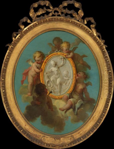 Putti with a Medallion - view 1