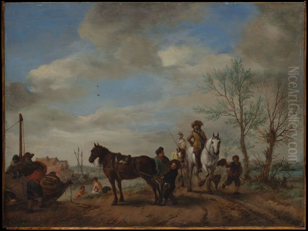 A Man and a Woman on Horseback - view 1